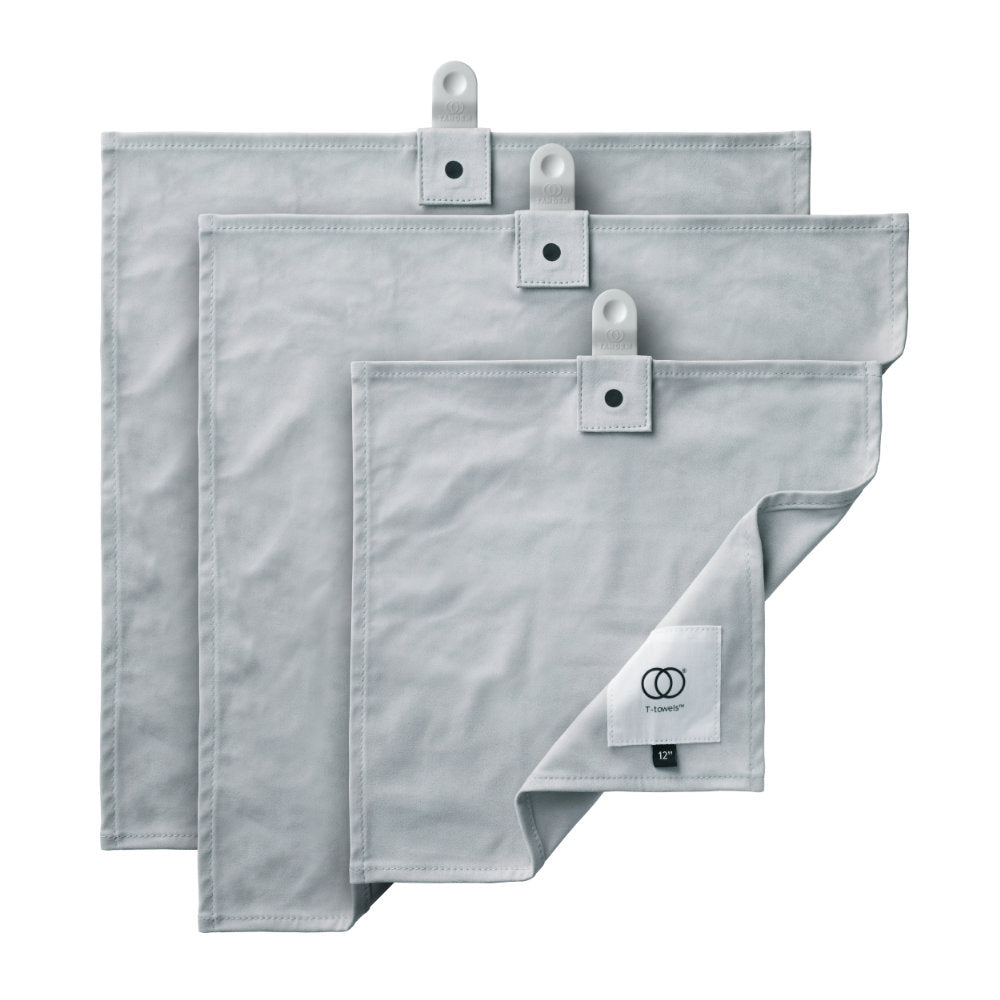 T-towels 3-piece combo — ein T-towel 12 Zoll und zwei 16 Zoll in Earl Grey